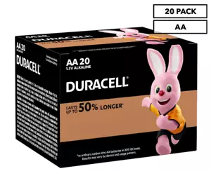 Duracell AA Batteries 20-Pack Coppertop Alkaline Battery Long Lasting Genuine - Picture 1 of 10