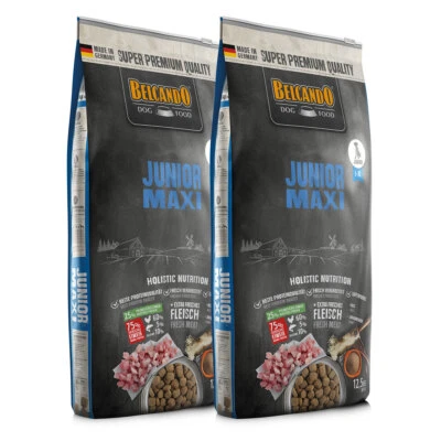2 x 12,5 kg Belcando Junior Maxi Trockenfutter Hundefutter Welpen große Rassen  - Bild 1 von 3