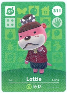 Lottie #311 - Amiibo Card - Animal Crossing Series 1 - Authentic Nintendo - Picture 1 of 1