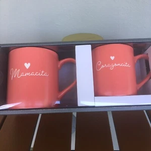 Juego de tazas Umbral Mamacita y Corazoncita tazas de cerámica rosa regalo boho regalo para el hogar - Imagen 1 de 9