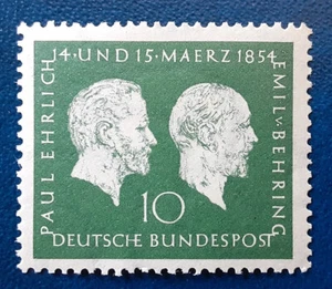 GERMANY Deutsche Bundespost 1954 10Pf MNH Ehrlich Behring Scott 722 VF/XF 4622 - Picture 1 of 3