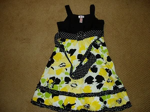 Girl's, "STUNNING DRESS FROM JUSTICE", size 10, WORN ONCE, Floral w/belted waist - Picture 1 of 6