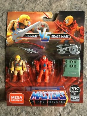 Mega Construx He-Man vs Beast Man MOTU Masters Of The Universe Figures Set  NEW - Image 1 of 3