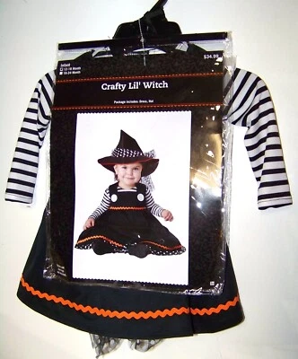 Crafty Lil' Witch Gothic Wicked Cute Fancy Dress Up Halloween Baby Child Costume - Image 1 of 4