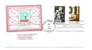 1842-43 1980 Christmas Carrollton Wreath, error  FDC wrong cancel - Picture 1 of 1