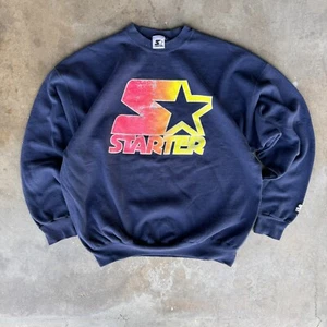 Vintage Starter Herren Sweatshirt Big Spell Out Logo Farbblock Rundhals Pullover XL - Bild 1 von 5