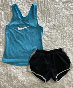 Youth Girl's Nike Running Shorts & Tank Top Set Outfit, Small - Picture 1 of 8