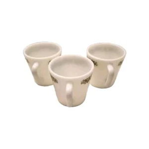 Vintage Pyrex Set of 3 Green Floral Coffee Tea Cups no. 1410 Microwave  - Picture 1 of 3