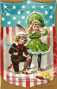 Raphael Tuck & Sons 109 "Independence Day" Series Patriotic Postcard 1907 Cancel - Picture 1 of 2