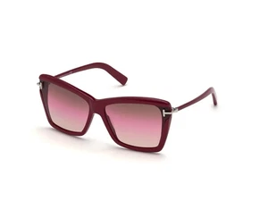 Gafas de sol Tom Ford Leah FT0849 69F brillantes borgoña 64 mm - Imagen 1 de 2