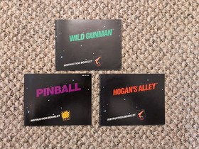 Lote 3 Wild Gunman Pinball Hogans Alley Folleto de instrucciones Manual Nintendo NES