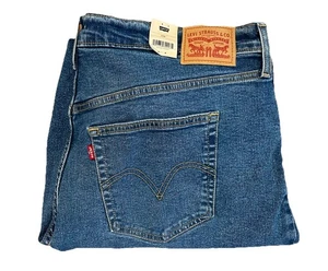 Levis Denim Jeans Wedgie Straight High Rise Ankle Button Fly Blue Womens 20W New - Picture 1 of 11