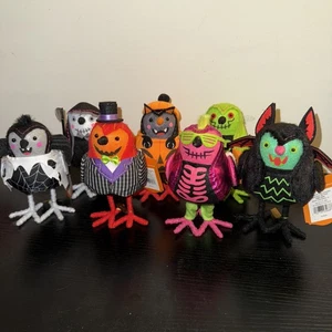 ZIEL 2024 Halloween Hyde & EEK Featherly Friends Filz Vogel Boutique 7 Stück - Bild 1 von 1