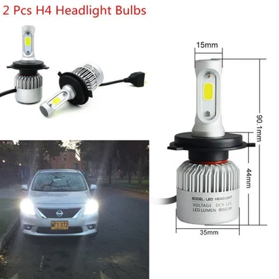 2Pcs 160W 6000K Car H4 LED HB2 Hi/Lo Beam Driving Fog Light Headlight Waterproof - Image 1 of 4