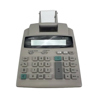 CASIO CALCULATOR PRINTER HR-150TE BIG 12 DIGIT WORKING W/ PAPER - Image 1 of 4