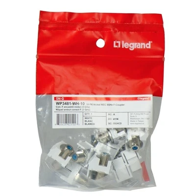 Legrand - Conector Keystone OnQ F, Inserto Coaxial Keystone Empotrado, Níquel-Pla... Foto 1 de 2