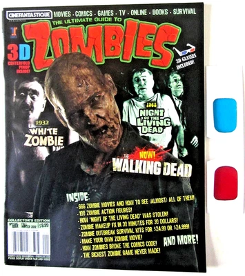 РЕДКИЙ 2012 3D ЗОМБИ МОНСТР ЖУРНАЛ W ОЧКИ ХОДЯЧИХ МЕРТВЕЦОВ ФИГУРКИ КОМИКСОВ - Изображение 1 из 4
