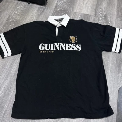 Mercancía Oficial Guinness Beer Camisa Hombre Talla XXL Bordada Rugby Polo Foto 1 de 4