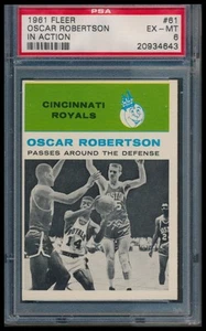 1961 Fleer #61 Oscar Robertson In Action PSA 6 Sharp Corners! - Picture 1 of 2