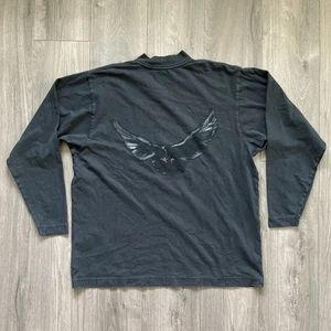 GAP X YZY Mens S Long Sleeve Crewneck Shirt Eagle Graphic Black  - Picture 1 of 9