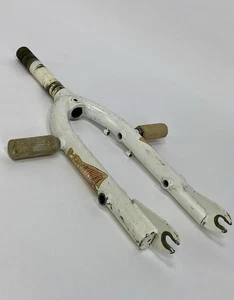 Vintage Traker Freestyle Forks 1980s Old School BMX Freestyle White Spinner Pegs - Picture 1 of 19
