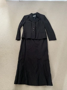 Gerry Weber Women's Skirt And Jacket Suit Dark Brown Crinkle Effect Size 12 /14 - Picture 1 of 11