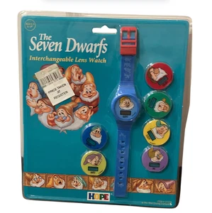 VTG 90s Disney Deadstock The Seven Dwarfs Interchangeable Lens Digital Watch - Picture 1 of 2