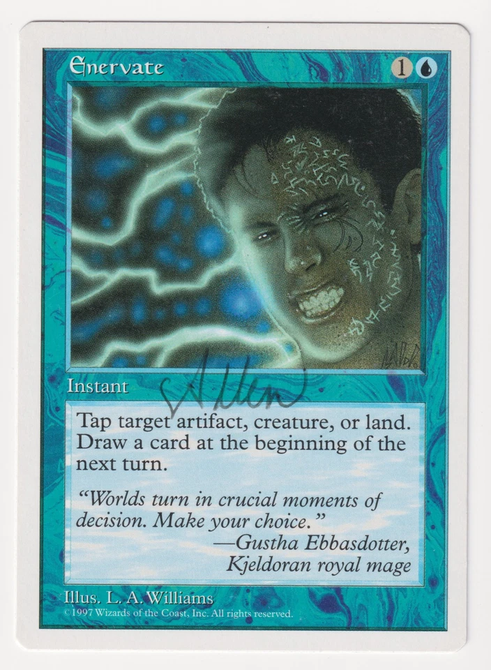 Signed Enervate Proof MP 5th Edition Artist Lawrence Allen Williams MTG Magic! - Image 1 of 2