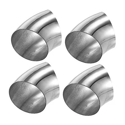 4 Pcs OD 3 Inch 45 Degree SS304 Stainless Steel Bend Tube Exhaust Elbow 3" - Image 1 of 4