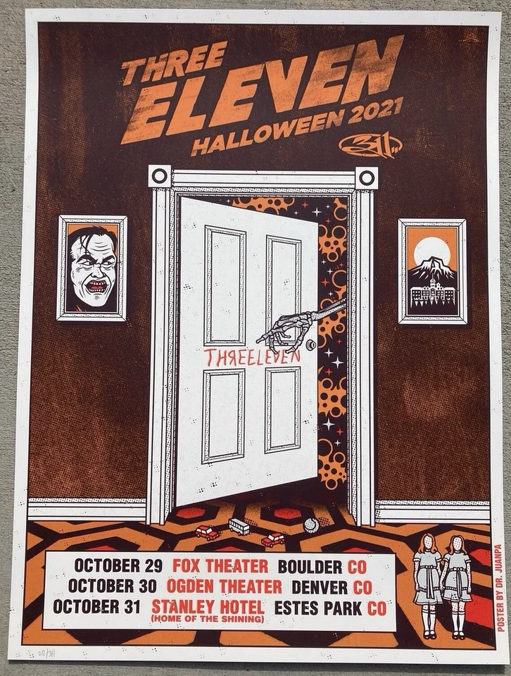 Póster brillante del espectáculo 311 Stanley Hotel Ogden Theater Fox Theater Halloween 2021 Foto 1 de 1