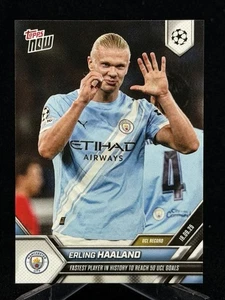2025 Topps Now Erling Haaland Man City FASTEST IN HISTORY TO 50 UCL GOALS #020 - Bild 1 von 2