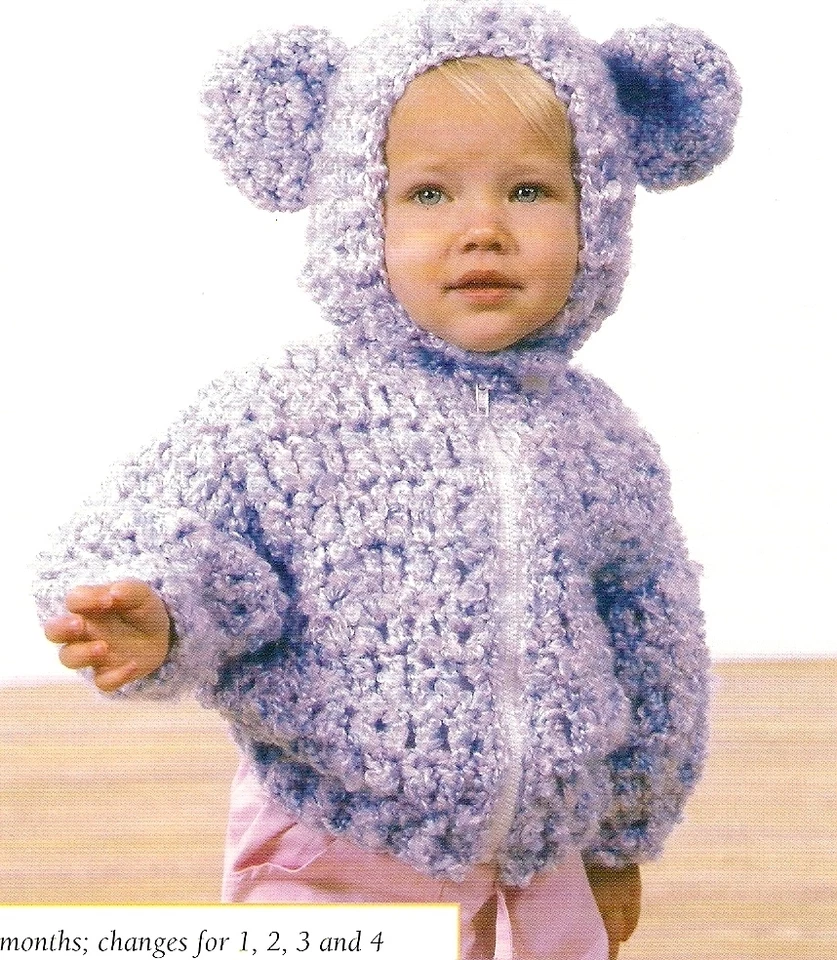 BEARY Cute Baby Jacket/Crochet Pattern INSTRUCTIONS ONLY - Image 1 of 1
