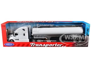 FREIGHTLINER CASCADIA TRUCK WHITE W/TANKER 1/32 DIECAST MODEL BY WELLY 32697 - Picture 1 of 1