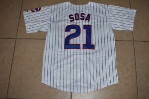 New!! Sammy Sosa Chicago Cubs White Pinstripe Baseball Jersey Adult Men's Sizes