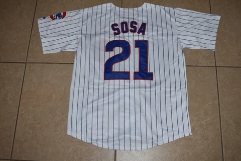 New! Sammy Sosa Chicago Cubs White Pinstripe Baseball Jersey Adult Men's XXXL Cover