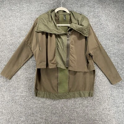 Stella Carakasi Jacket Women S/M Green Full Zip Hi Low Ladies Classic Minimalist - Изображение 1 из 4