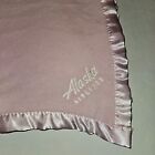 Alaska Airlines Pink Fleece Baby Blanket Lovey Satin Trim SOFT 30x38 RARE