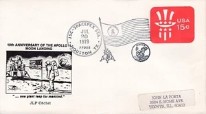 10TH ANNIVERSARY APOLLO MOON LANDING, HOUSTON, TX  1979 FDC6341 - Picture 1 of 1