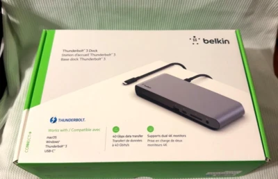 Belkin Thunderbolt 3 Dock Pro (F4U097tt) – Brand New Sealed – Dual 4K 60Hz, 85W - Image 1 of 4
