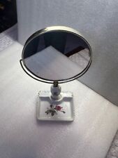 VTG Porcelain Base Double Sided Magnifying Vanity Make Up Mirror -#G57