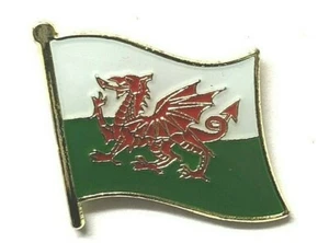 WALES CYMRU - Welsh Flag Pin Badge - metal & enamel badge - Picture 1 of 3