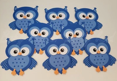 10 Búhos Espuma Azul Baby Shower Fiesta Decoraciones Its a Boy Favors Premios Recuerdo Foto 1 de 4