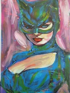 ACEO ATC Sketch - CATWOMAN Art - Picture 1 of 1