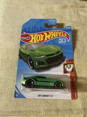 Hot Wheels 1/10 Muscle Mania 2017 Camaro ZL1 Green 188/365 50th Anniv. NIP - Image 1 of 2