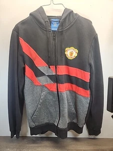 Adidas Soccer Manchester United Football Club Full-Zip Hooded Sweatshirt -Medium - Picture 1 of 8