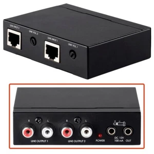 RJ45 zu RCA Stereo Audio Konverter Adapter Multi Zone Control System Home Office - Bild 1 von 5