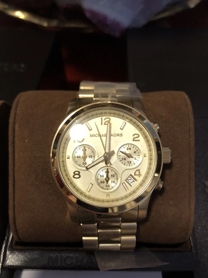 Michael Kors Watch MK5055 Gold 38mm Dial Waterproof Chronograph