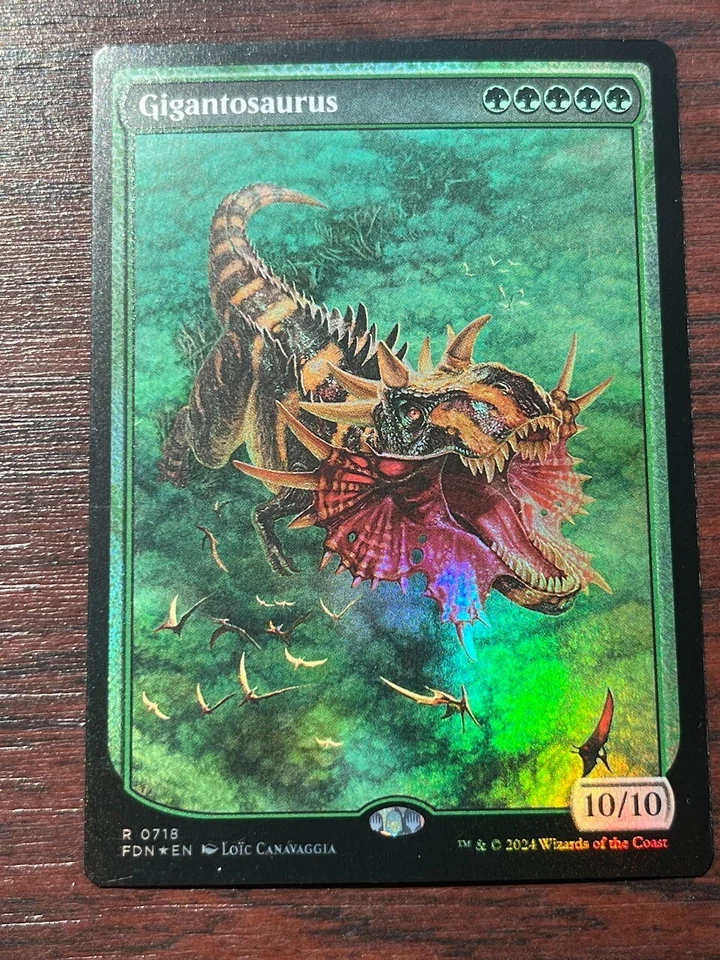 1x FOIL TEXTLESS GIGANTOSAURUS - m19 - MTG - Magic the Gathering - Image 1 of 1