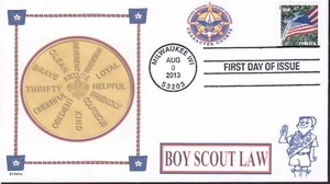 BOY SCOUT LAW CHARACTER COUNTS SCOUTING BSA FDC- DWc - Picture 1 of 1