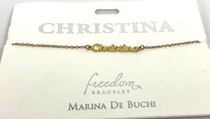 "Freiheitsarmband von Marina De Buchi goldton personalisiert ""Christina" - Bild 1 von 4